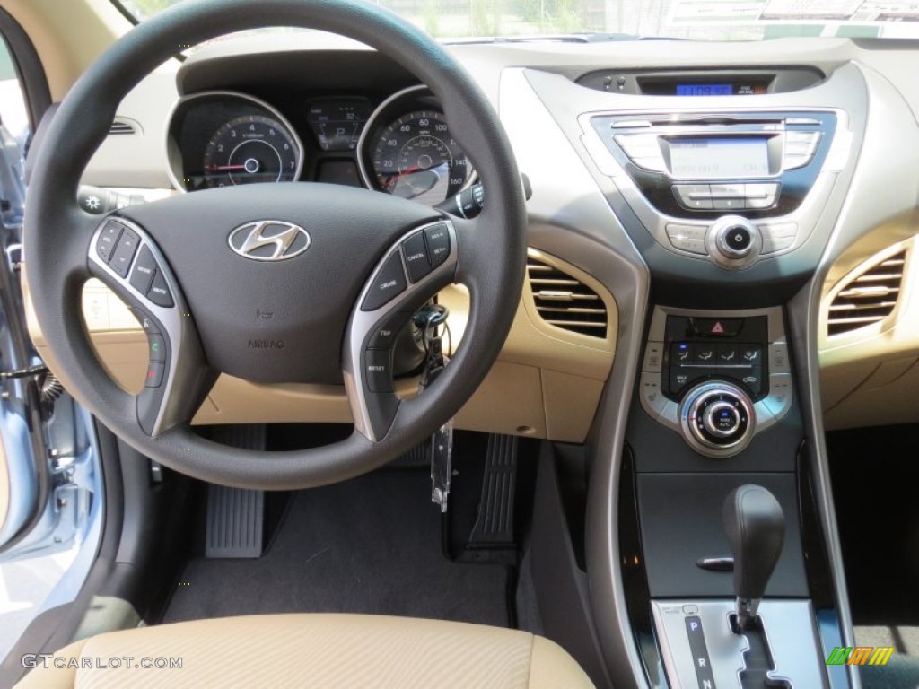 2013 Elantra GLS - Blue Sky Metallic / Beige photo #23