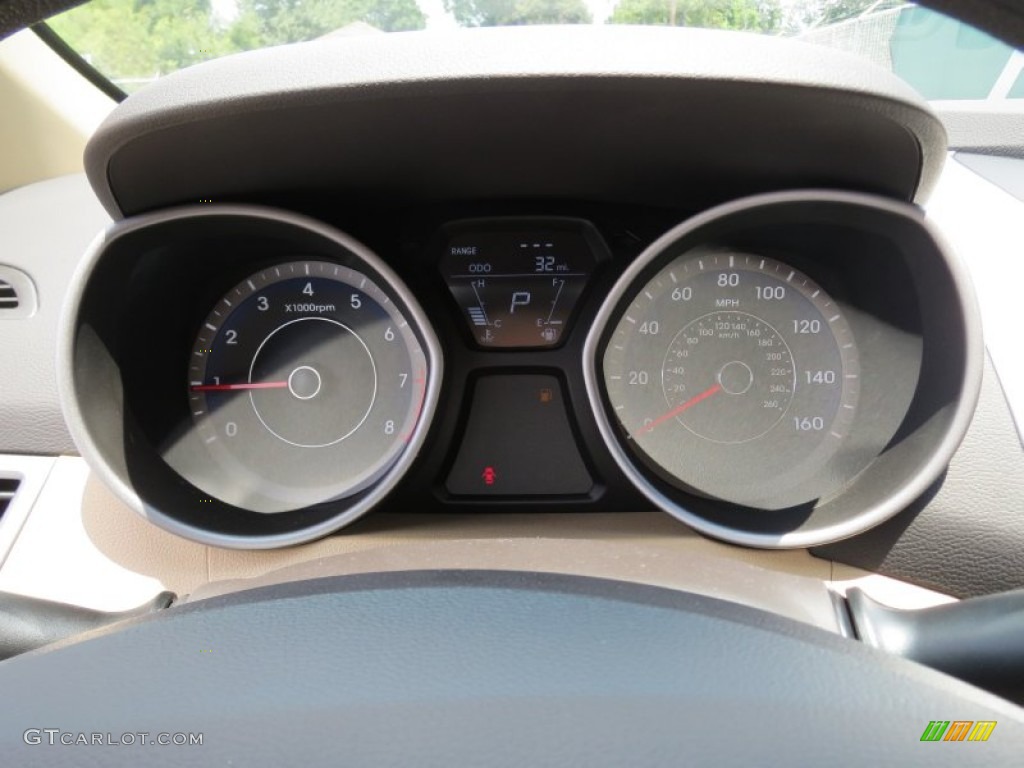 2013 Elantra GLS - Blue Sky Metallic / Beige photo #29