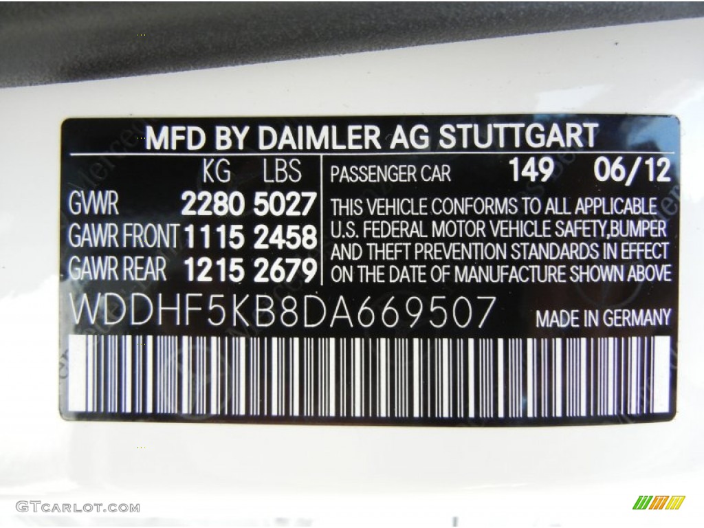 2013 E Color Code 149 for Polar White Photo #69126863