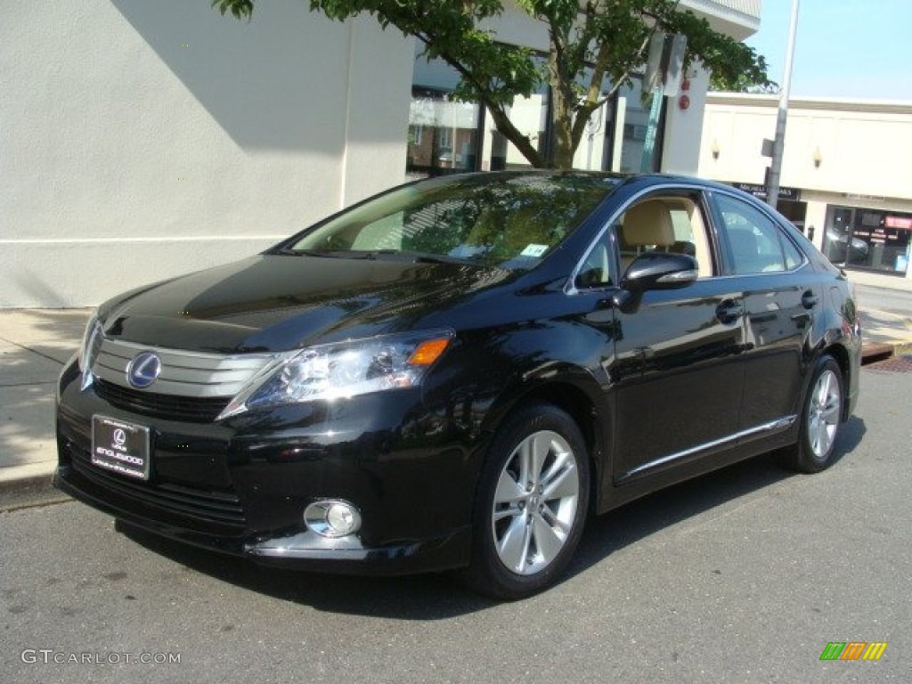 2010 HS 250h Hybrid Premium - Obsidian Black / Parchment photo #1