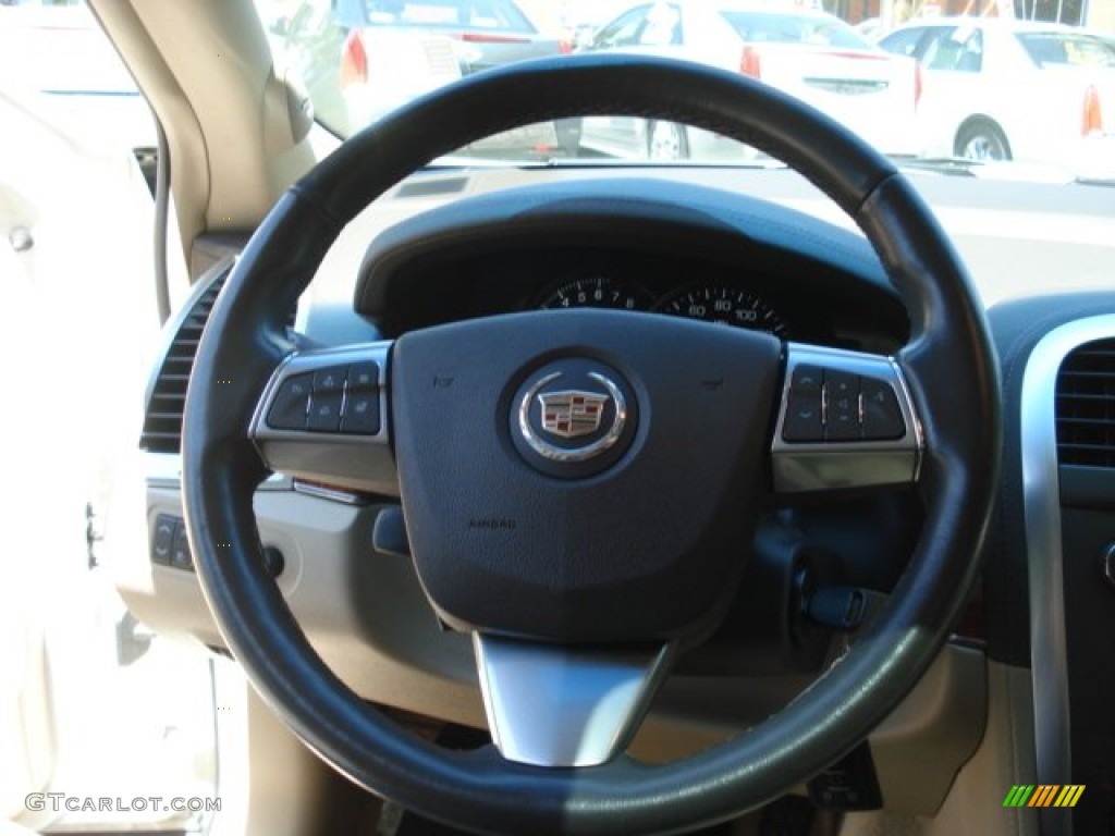 2008 Cadillac SRX 4 V6 AWD Cashmere/Cocoa Steering Wheel Photo #69129986
