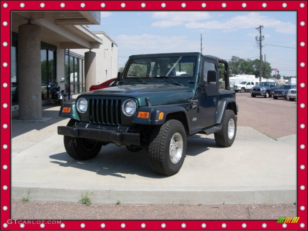 2000 Wrangler Sport 4x4 - Forest Green Pearl / Camel photo #1