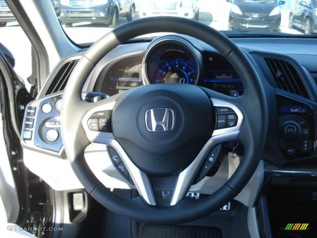 2012 Honda CR-Z EX Sport Hybrid Gray Steering Wheel Photo #69131630