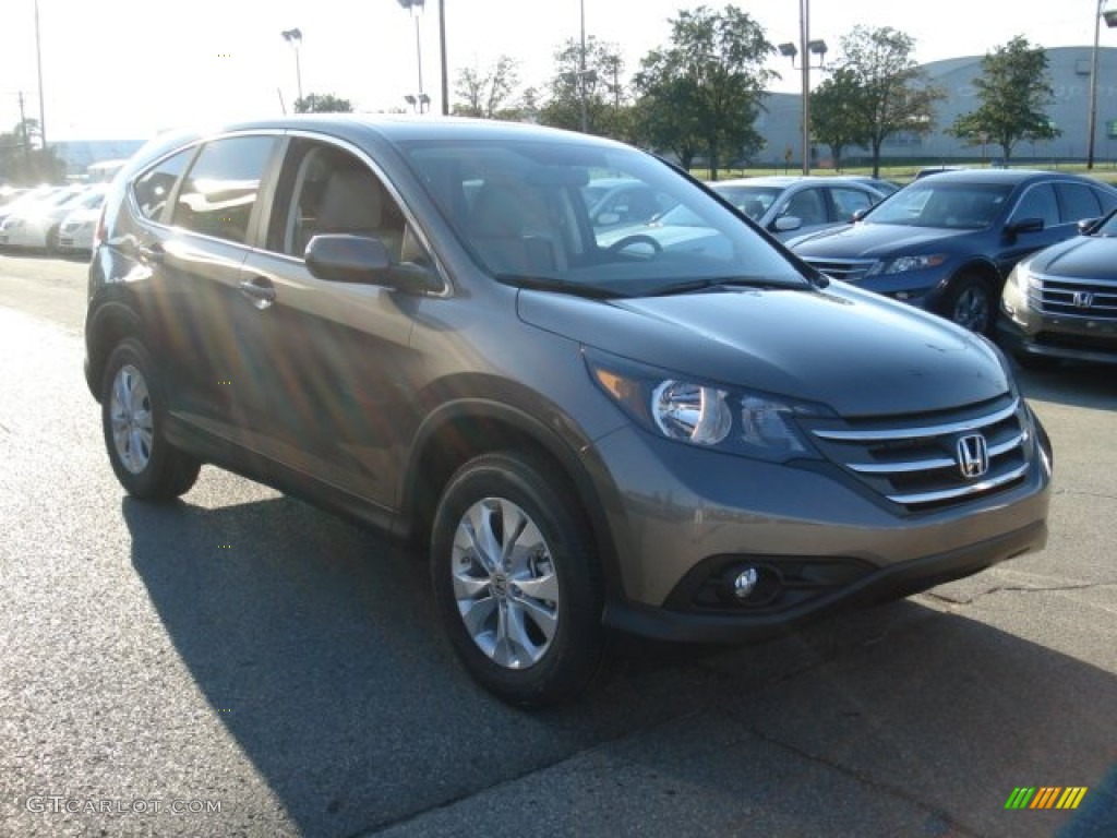2012 CR-V EX 4WD - Urban Titanium Metallic / Beige photo #3