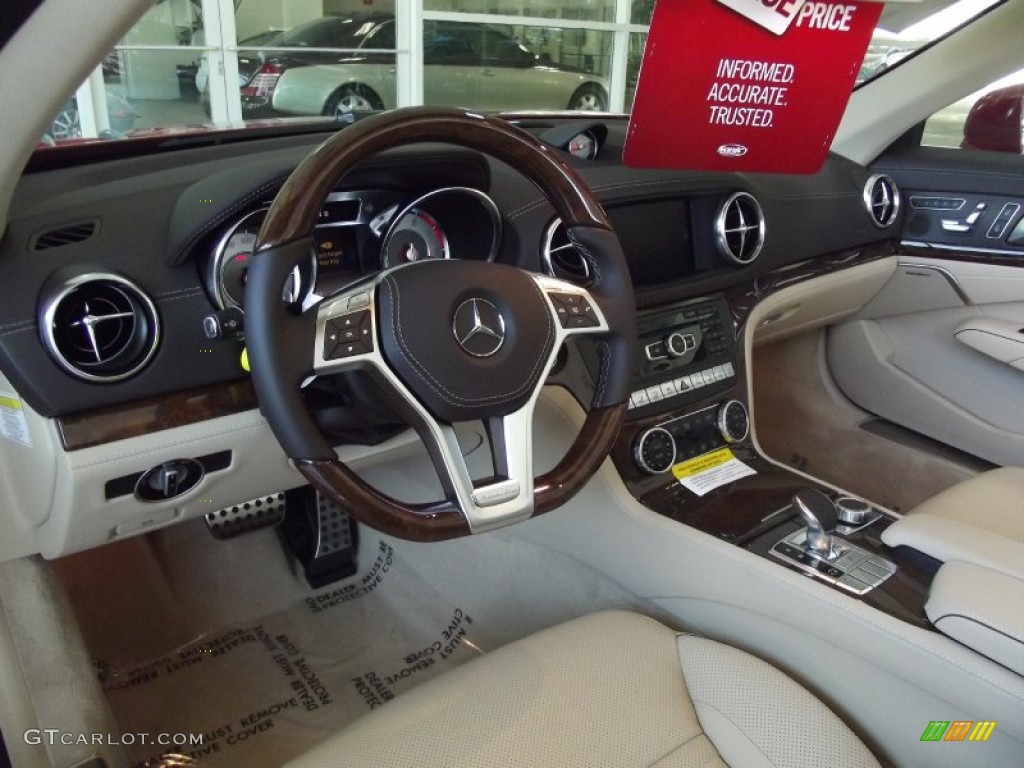 Beige/Brown Interior 2013 Mercedes-Benz SL 550 Roadster Photo #69132266