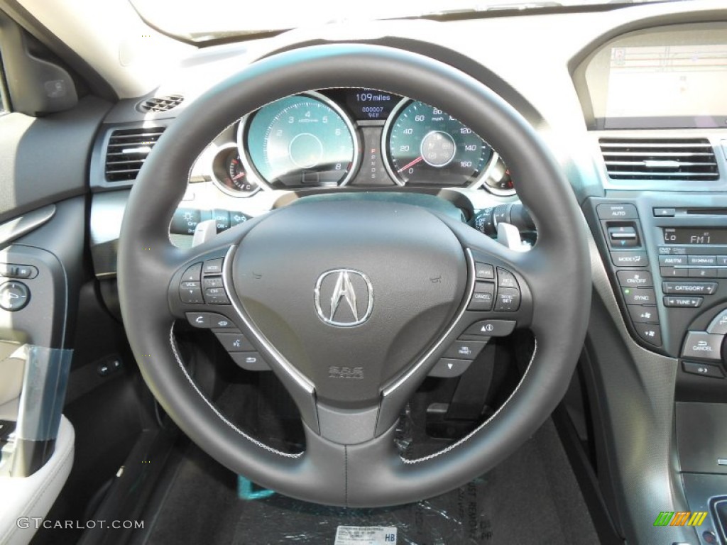 2012 Acura TL 3.7 SH-AWD Advance Taupe Steering Wheel Photo #69136958