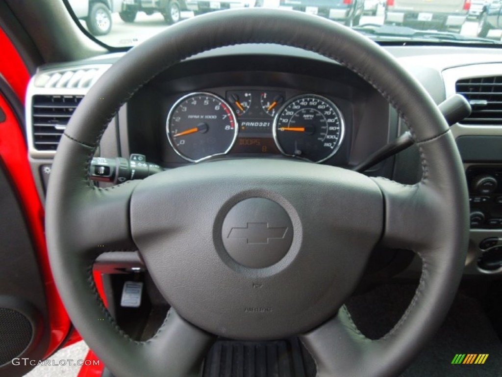 2012 Chevrolet Colorado LT Extended Cab Ebony Steering Wheel Photo #69138844