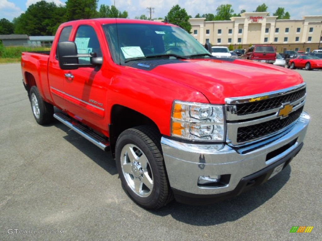 Victory Red 2013 Chevrolet Silverado 2500HD LT Extended Cab 4x4 Exterior Photo #69139186