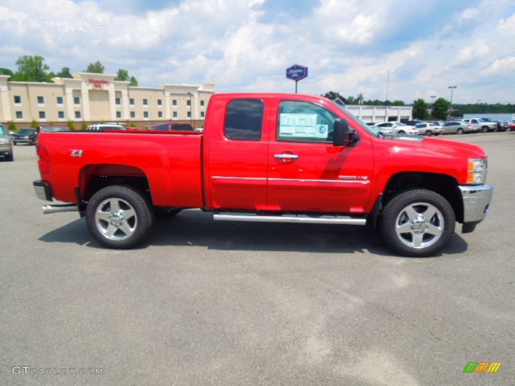 Victory Red 2013 Chevrolet Silverado 2500HD LT Extended Cab 4x4 Exterior Photo #69139214