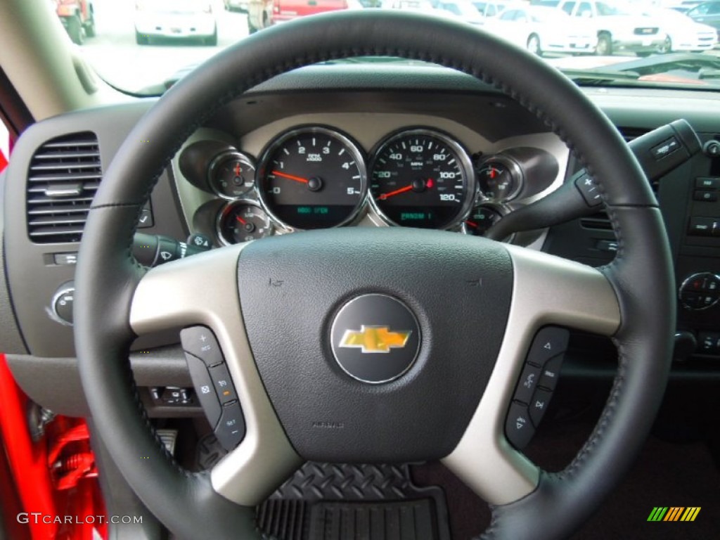 2013 Chevrolet Silverado 2500HD LT Extended Cab 4x4 Ebony Steering Wheel Photo #69139292