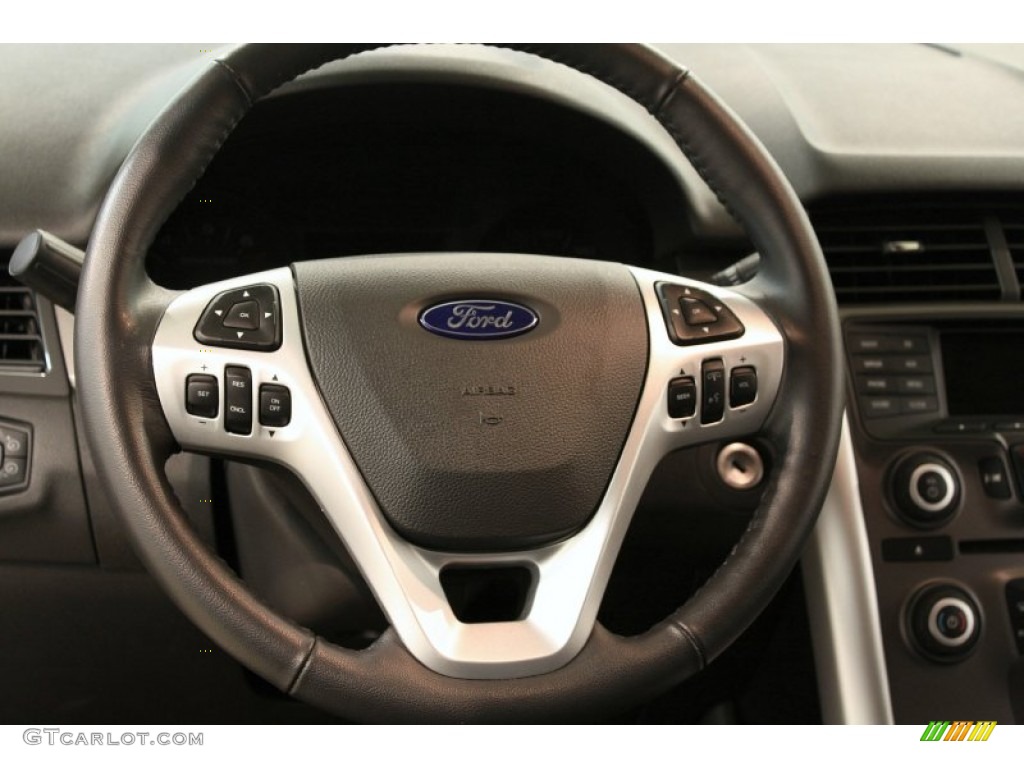 2012 Ford Edge SEL EcoBoost Charcoal Black Steering Wheel Photo #69139508