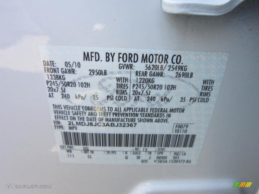 2010 MKX AWD - White Platinum Tri-Coat / Medium Light Stone photo #21