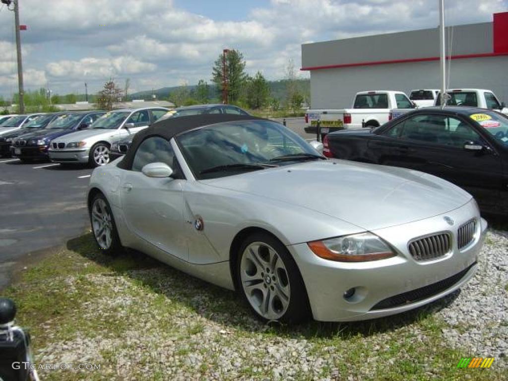 2003 Z4 3.0i Roadster - Titanium Silver Metallic / Black photo #2