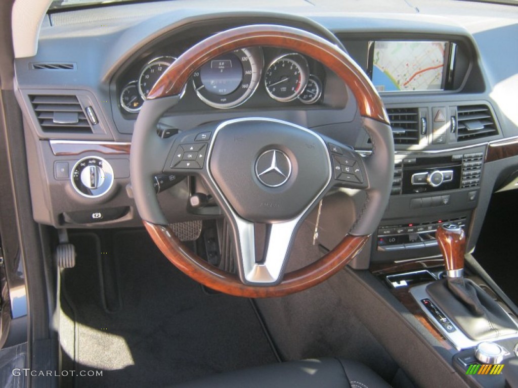 2013 Mercedes-Benz E 350 Coupe Black Steering Wheel Photo #69145019