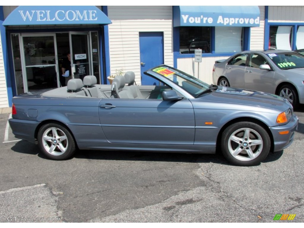 2003 3 Series 325i Convertible - Steel Blue Metallic / Grey photo #4