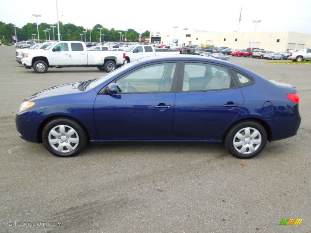 2008 Elantra SE Sedan - Regatta Blue Metallic / Beige photo #2