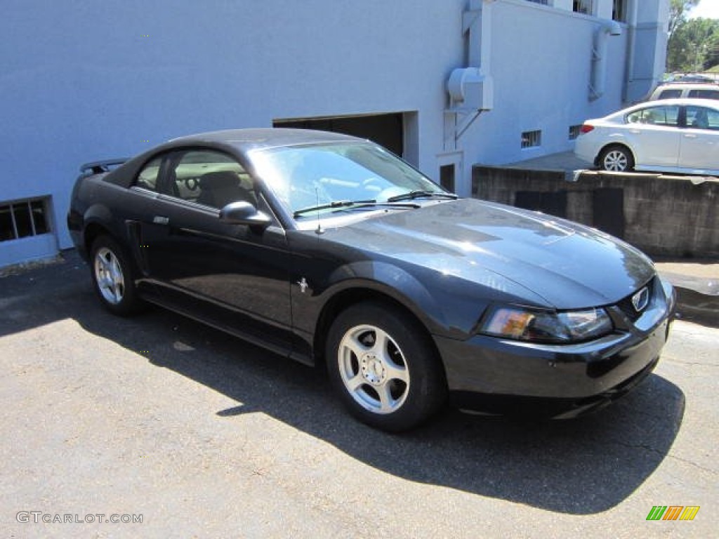 2003 Mustang V6 Coupe - Black / Medium Parchment photo #1