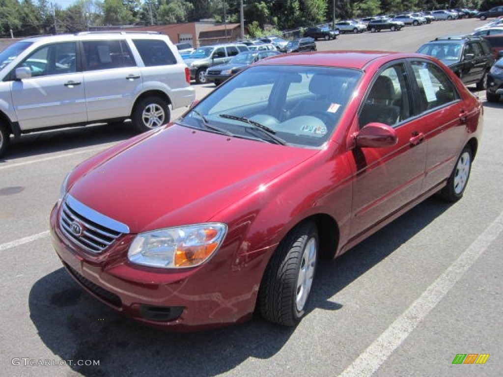 2007 Spectra EX Sedan - Radiant Red / Gray photo #1