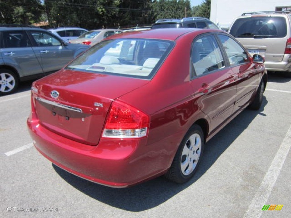 2007 Spectra EX Sedan - Radiant Red / Gray photo #3