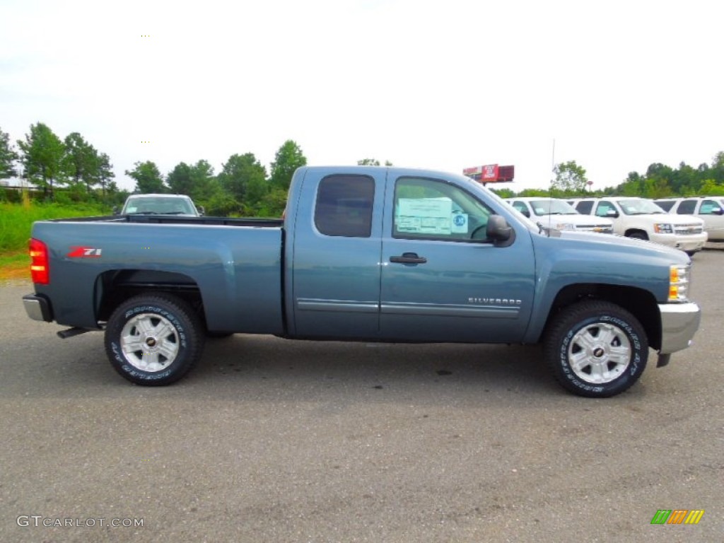 2013 Silverado 1500 LT Extended Cab - Blue Granite Metallic / Ebony photo #3