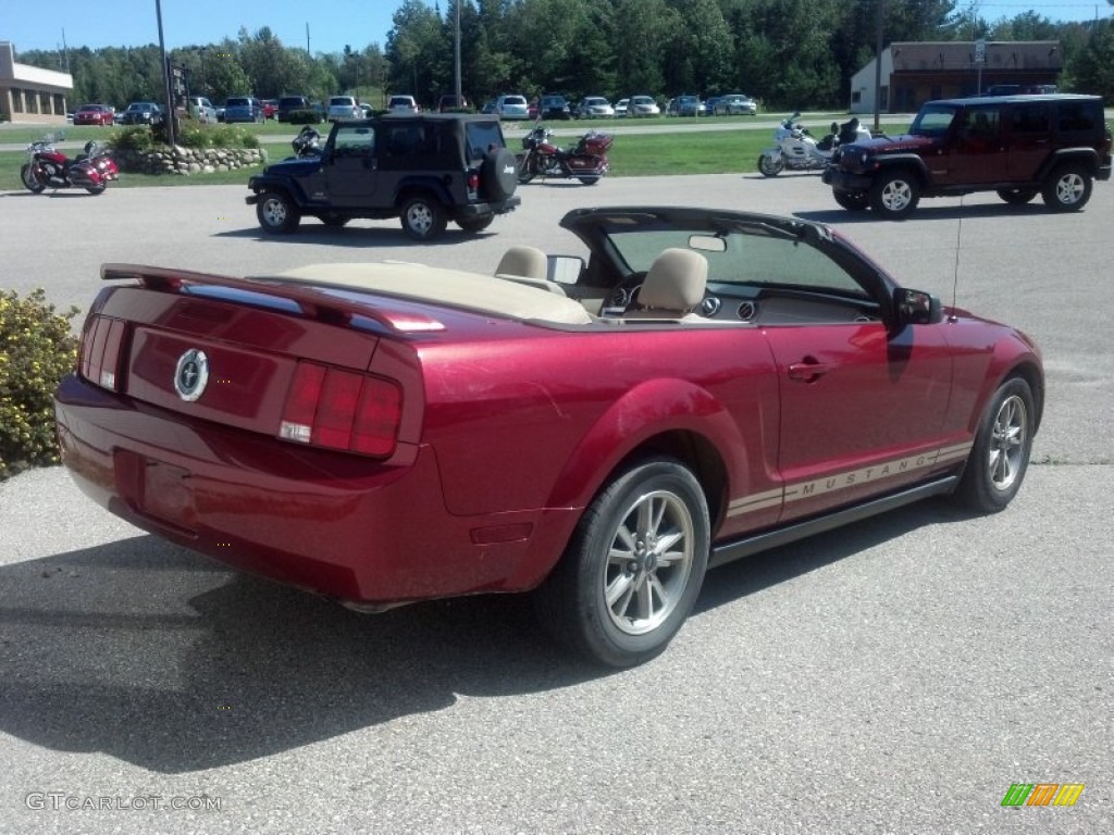 2005 Mustang V6 Deluxe Convertible - Redfire Metallic / Medium Parchment photo #2
