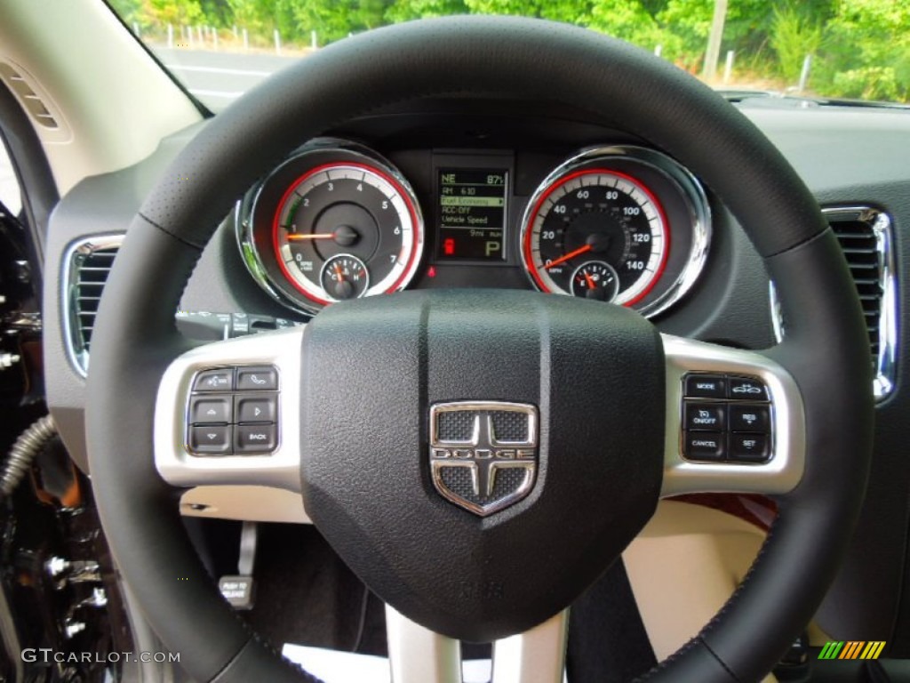 2013 Dodge Durango Citadel AWD Black/Light Frost Beige Steering Wheel Photo #69157447