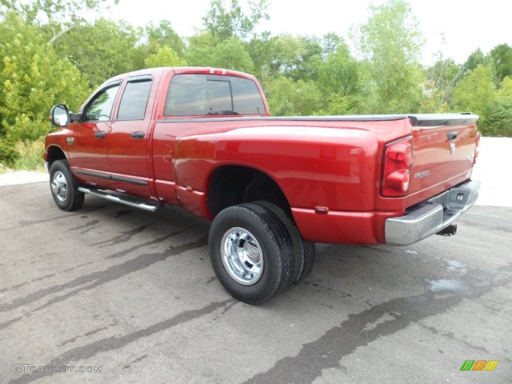 2007 Ram 3500 SLT Quad Cab 4x4 Dually - Inferno Red Crystal Pearl / Khaki photo #5