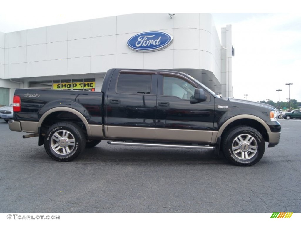 2005 F150 Lariat SuperCrew 4x4 - Black / Tan photo #2