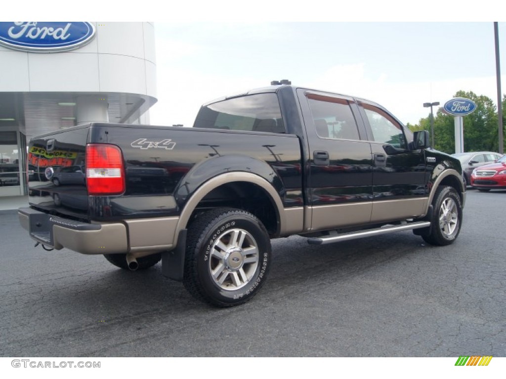 2005 F150 Lariat SuperCrew 4x4 - Black / Tan photo #3