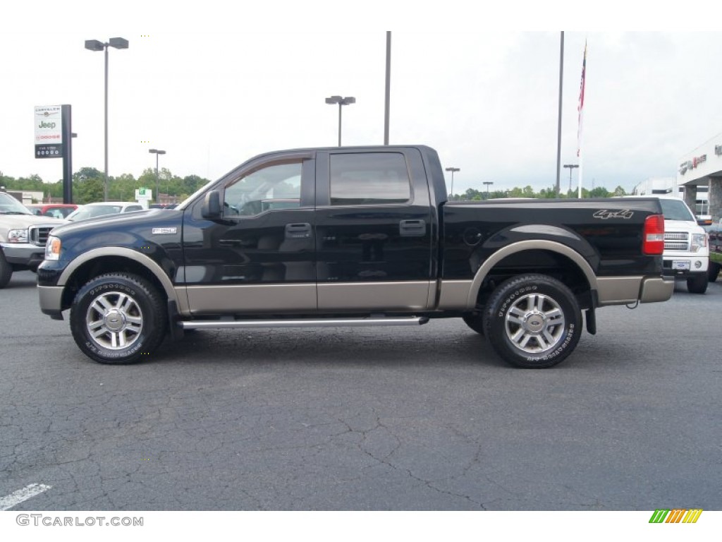 2005 F150 Lariat SuperCrew 4x4 - Black / Tan photo #5