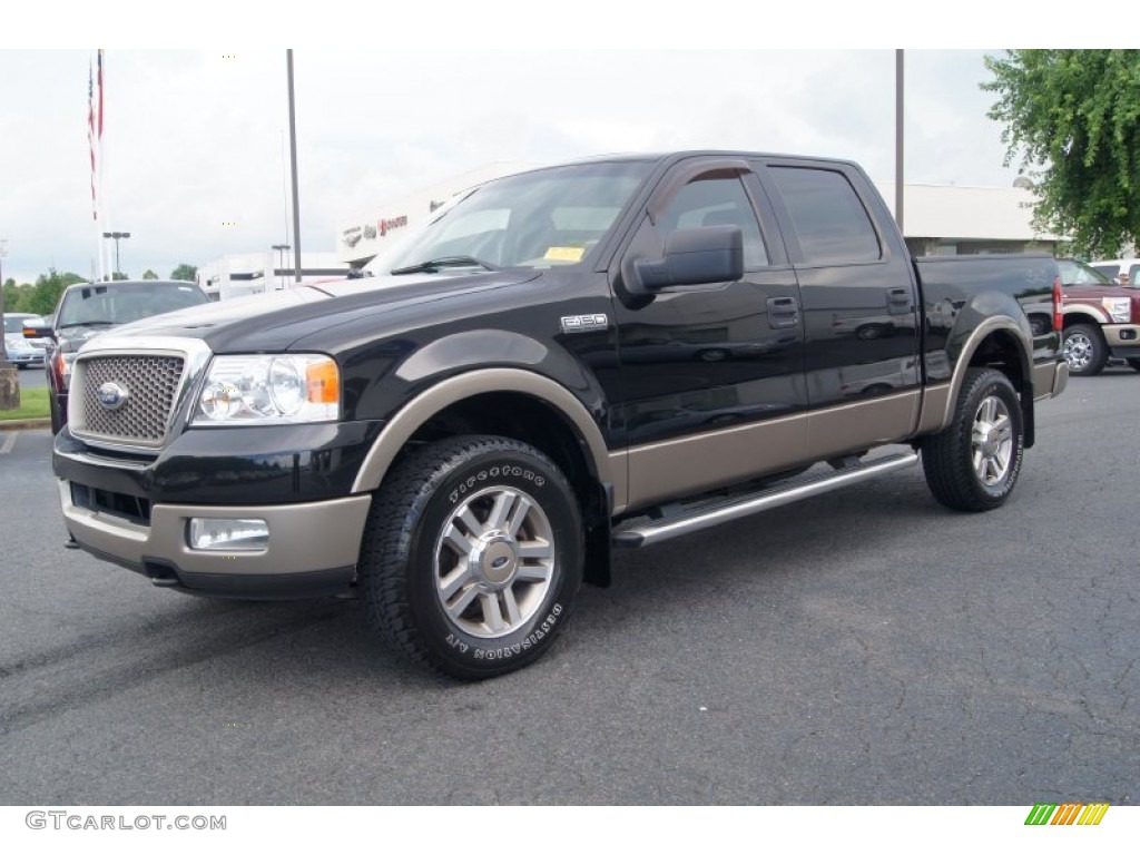 2005 F150 Lariat SuperCrew 4x4 - Black / Tan photo #6