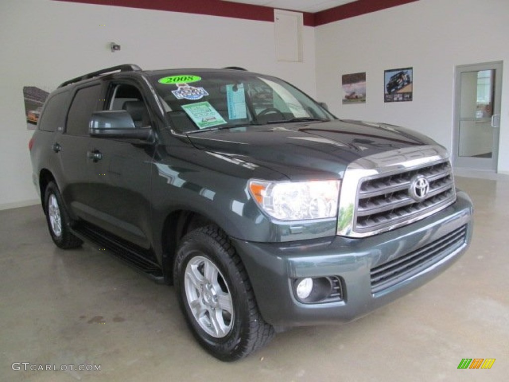 2008 Sequoia SR5 4WD - Timberland Green Mica / Graphite photo #6
