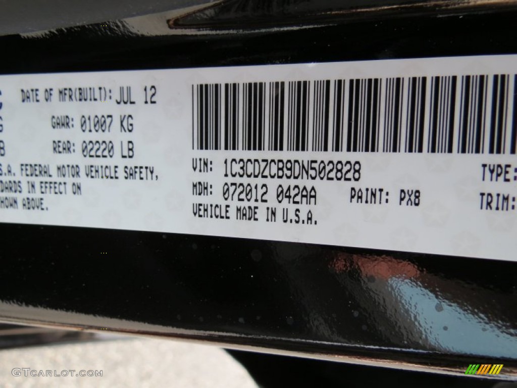 2013 Avenger Color Code PX8 for Black Photo #69160393
