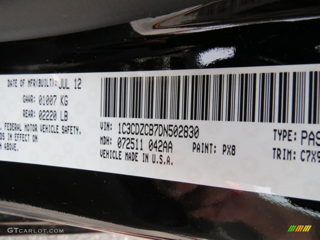 2013 Avenger Color Code PX8 for Black Photo #69160498