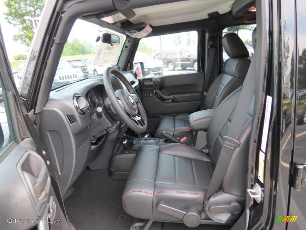 Altitude Edition Black/Radar Red Stitch Interior 2012 Jeep Wrangler Unlimited Altitude 4x4 Photo #69162255