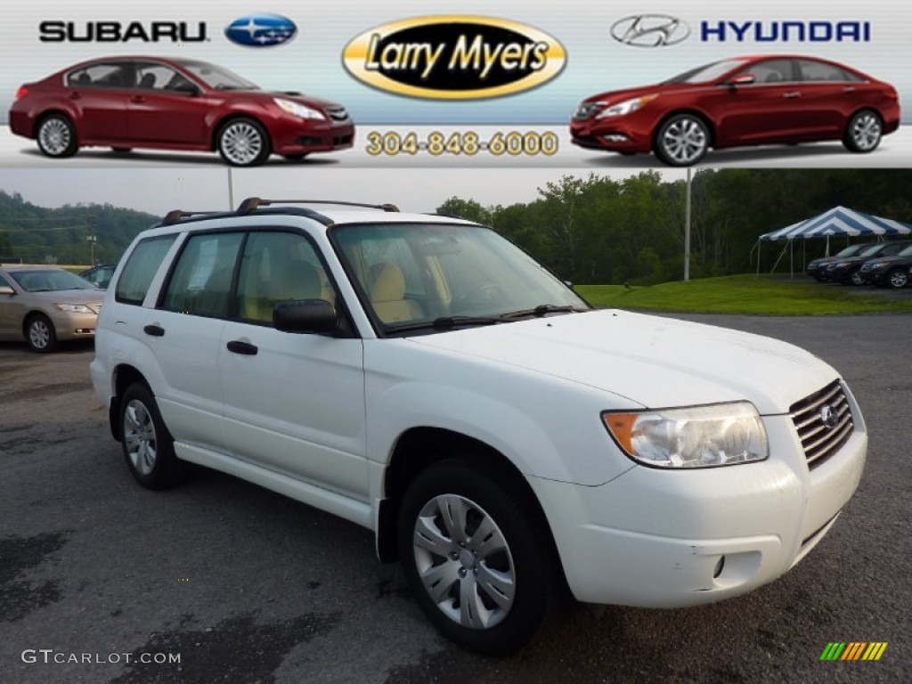 2008 Forester 2.5 X - Aspen White / Desert Beige photo #1