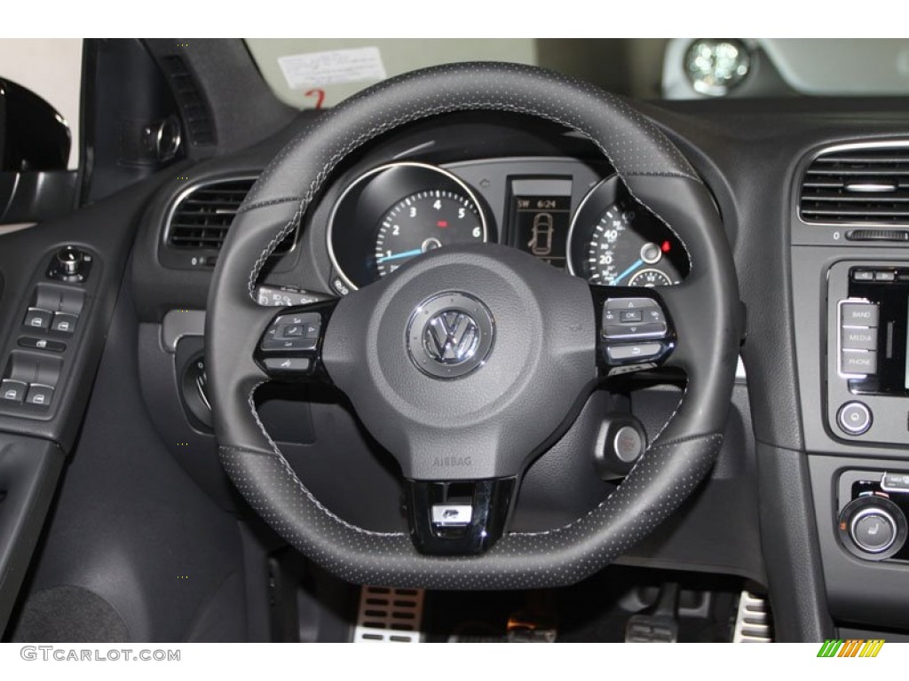 2013 Volkswagen Golf R 4 Door 4Motion Titan Black Steering Wheel Photo #69164890