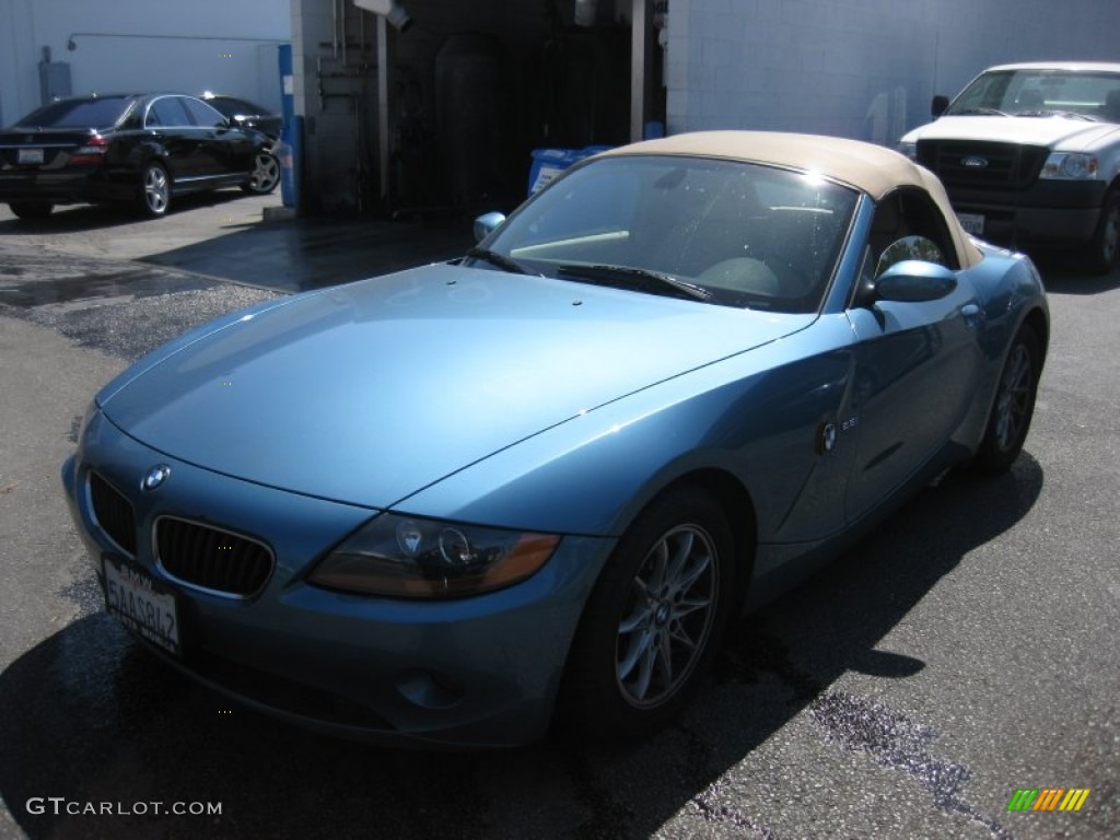 2003 Z4 2.5i Roadster - Maldives Blue Metallic / Beige photo #5