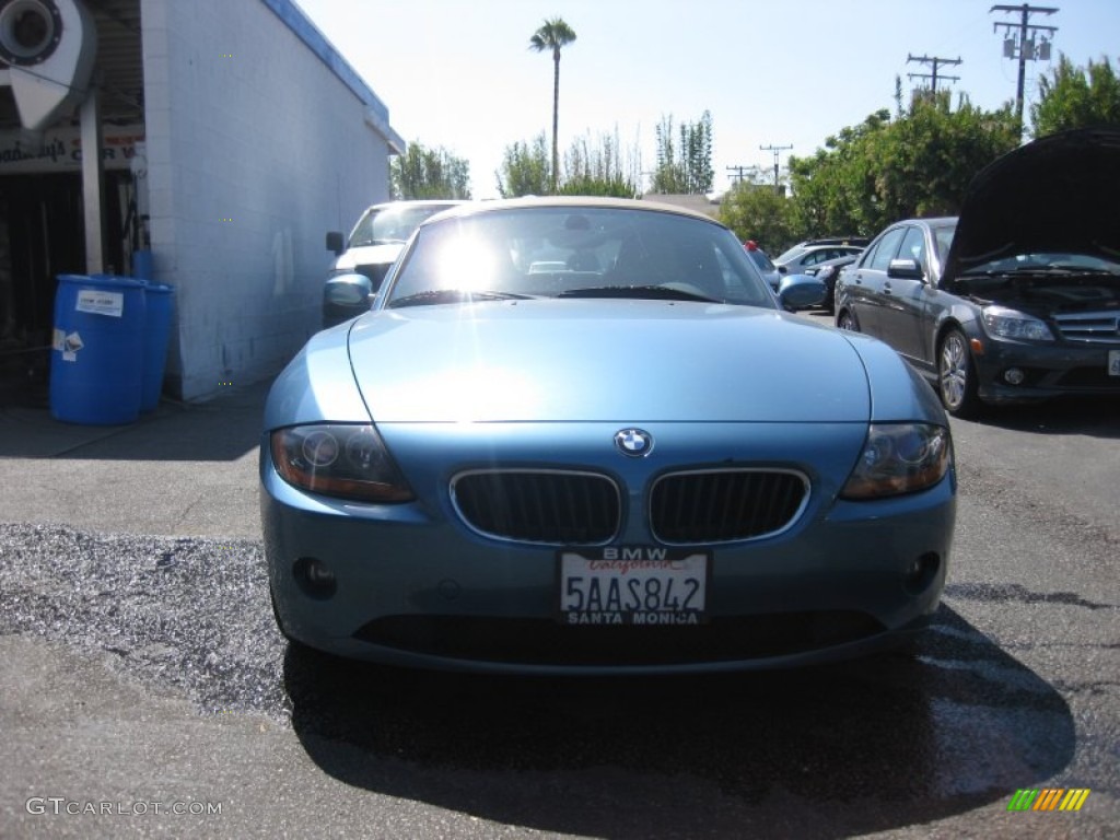 2003 Z4 2.5i Roadster - Maldives Blue Metallic / Beige photo #6