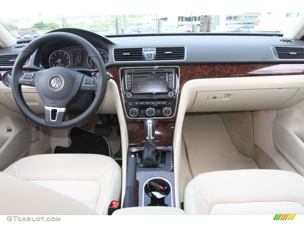 2013 Volkswagen Passat V6 SEL Cornsilk Beige Dashboard Photo #69167053
