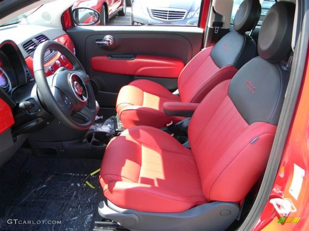 2012 500 c cabrio Lounge - Rosso Brillante (Red) / Pelle Rosso/Nera (Red/Black) photo #8