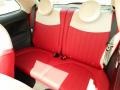 2012 Fiat 500 Pelle Rossa/Avorio (Red/Ivory) Interior Rear Seat Photo