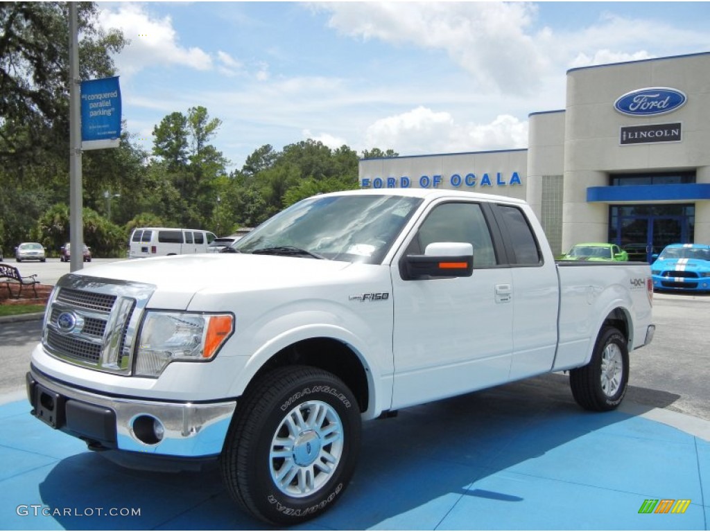 2011 F150 Lariat SuperCab 4x4 - Oxford White / Pale Adobe photo #1