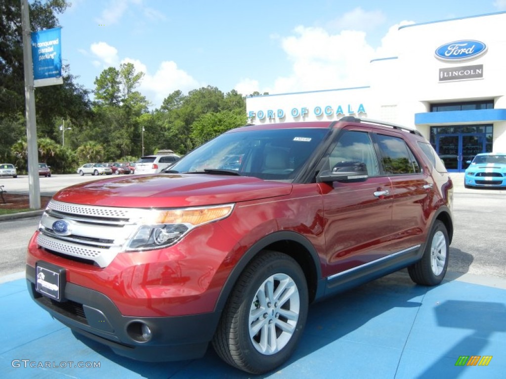 2013 Explorer XLT - Ruby Red Metallic / Medium Light Stone photo #1