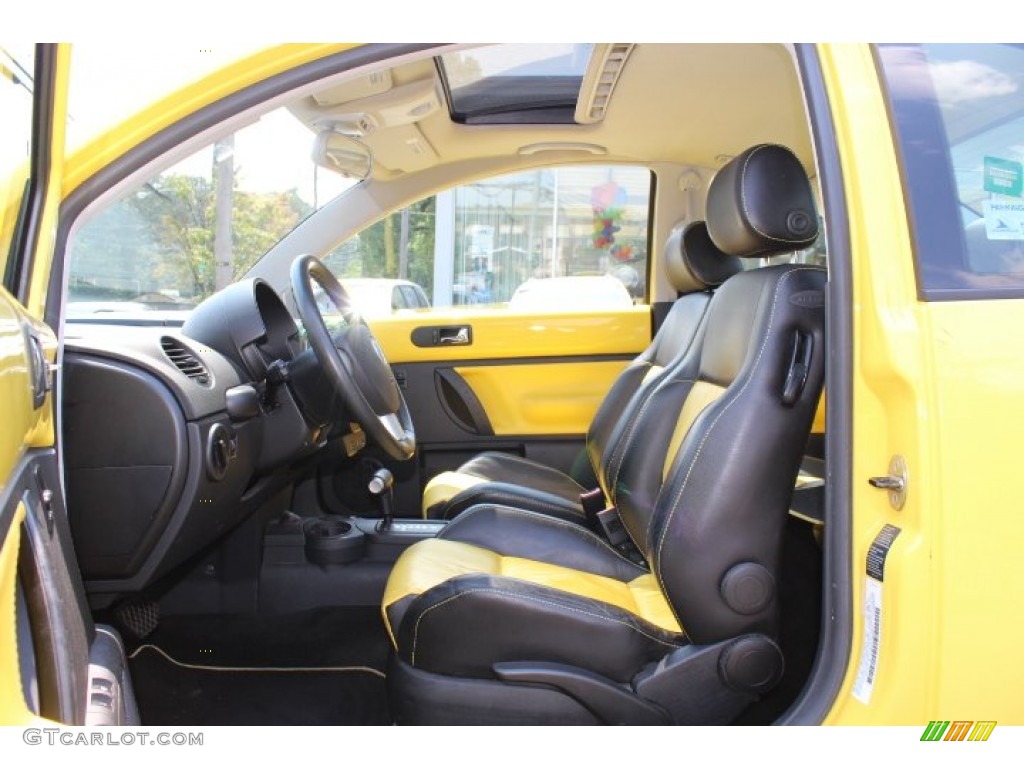 Black/Yellow Interior 2002 Volkswagen New Beetle Special Edition Double Yellow Color Concept Coupe Photo #69174201