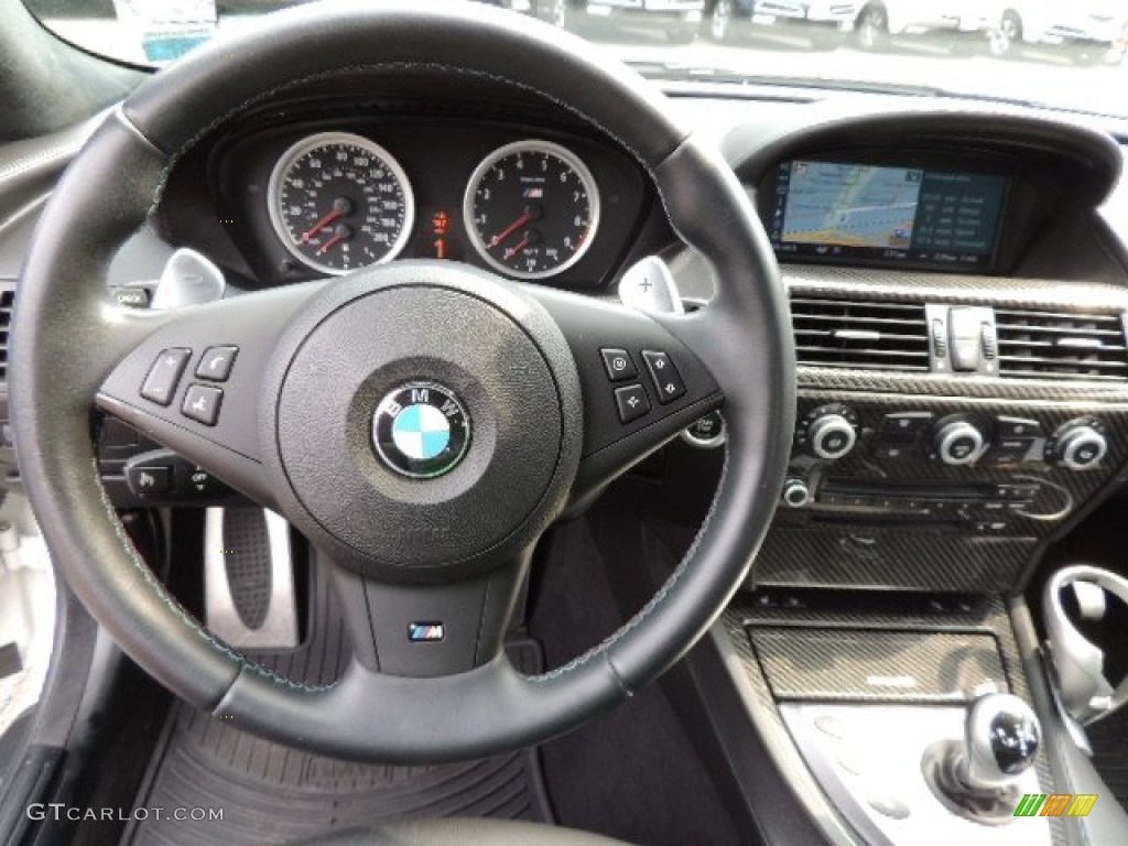 2009 BMW M6 Coupe Black Merino Leather Steering Wheel Photo #69174622