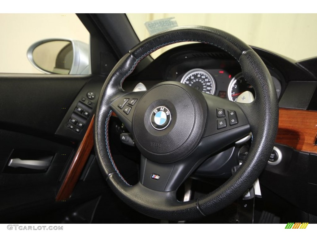 2006 BMW M5 Standard M5 Model Black Steering Wheel Photo #69174682