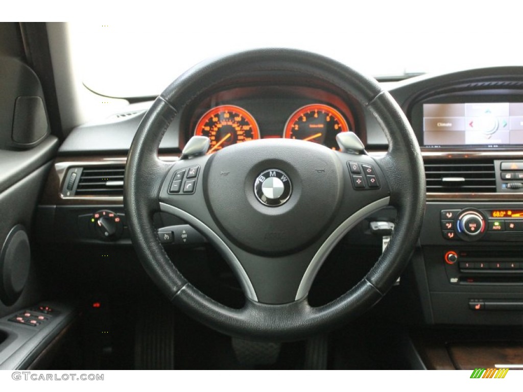 2007 BMW 3 Series 335i Sedan Black Steering Wheel Photo #69174982