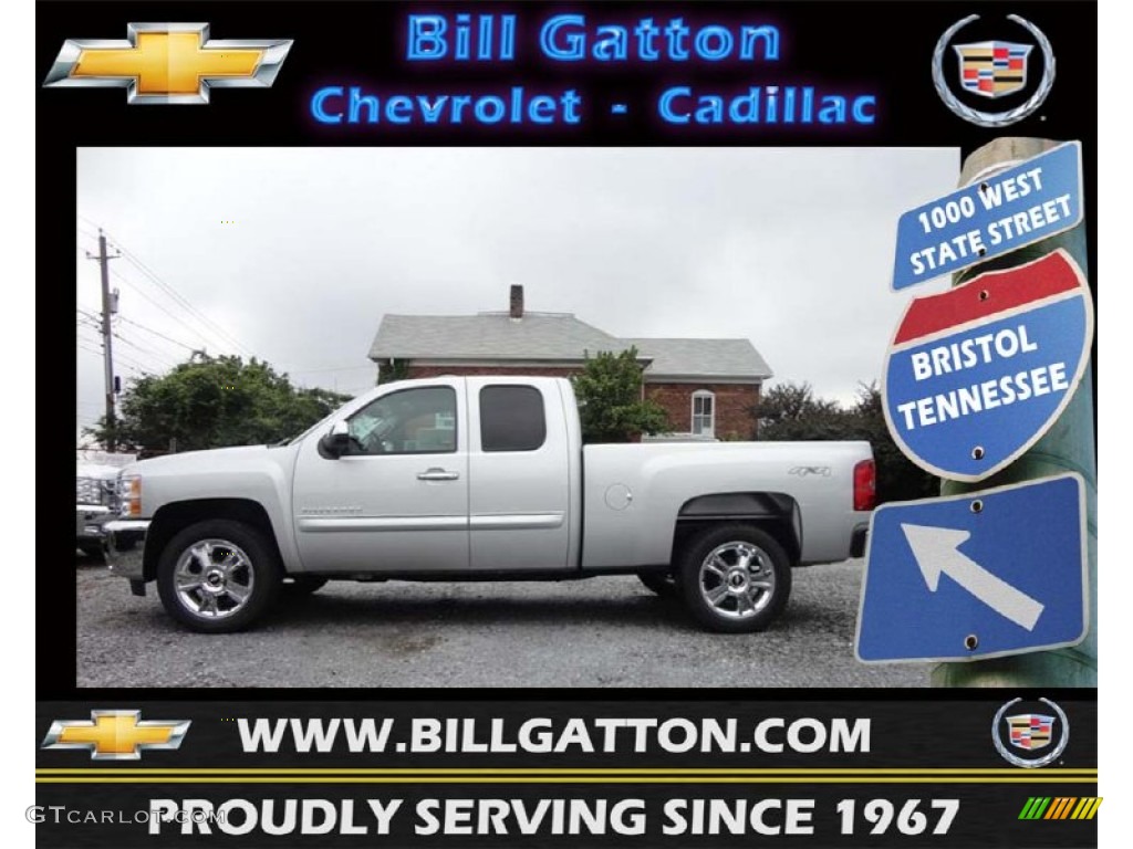 2013 Silverado 1500 LT Extended Cab 4x4 - Silver Ice Metallic / Ebony photo #1