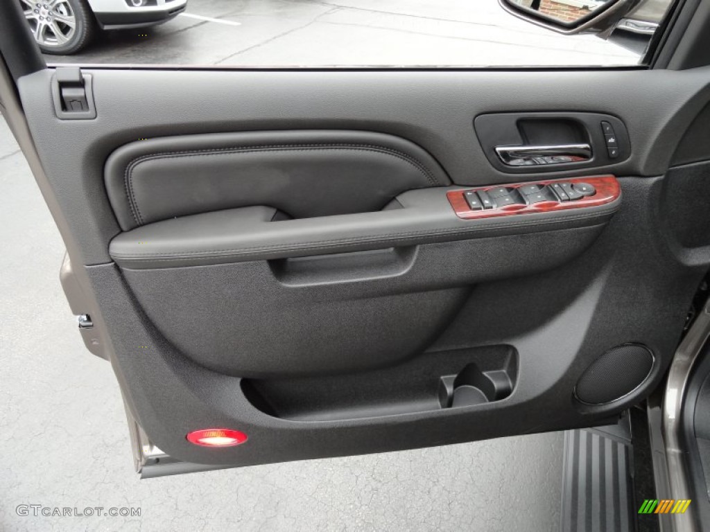 2013 Cadillac Escalade Premium AWD Ebony Door Panel Photo #69175606